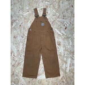 Carhartt Bib Overalls Kids Classic Brown Duck Sz 4